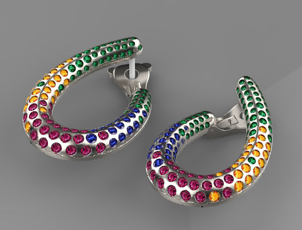 earrings 3D print model_1