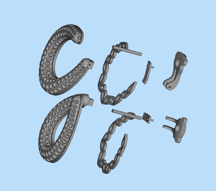 earrings 3D print model_9