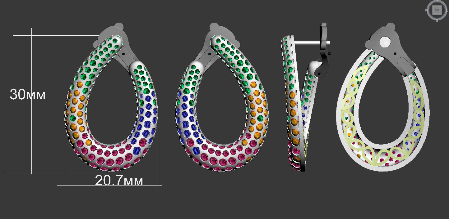 earrings 3D print model_12