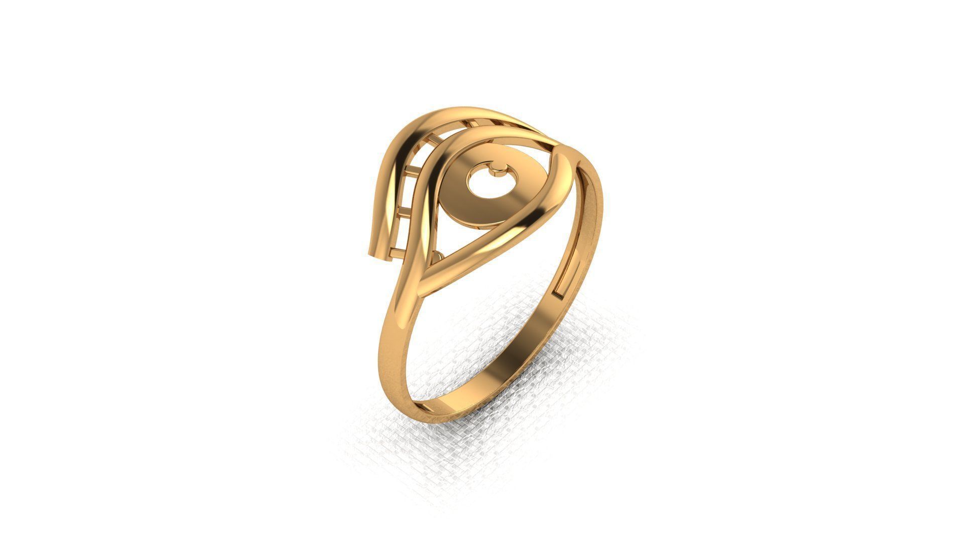 Gold ring in the shape of an eye 3D print model_1