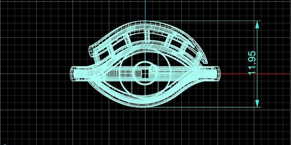 Gold ring in the shape of an eye 3D print model_6