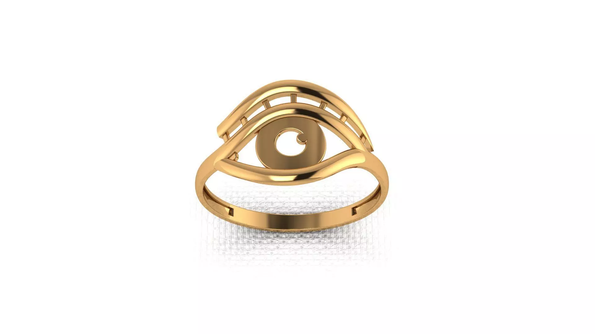 Gold ring in the shape of an eye 3D print model_0