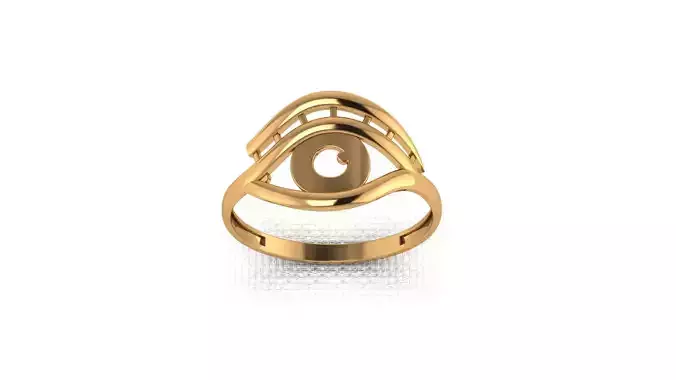 Gold ring in the shape of an eye