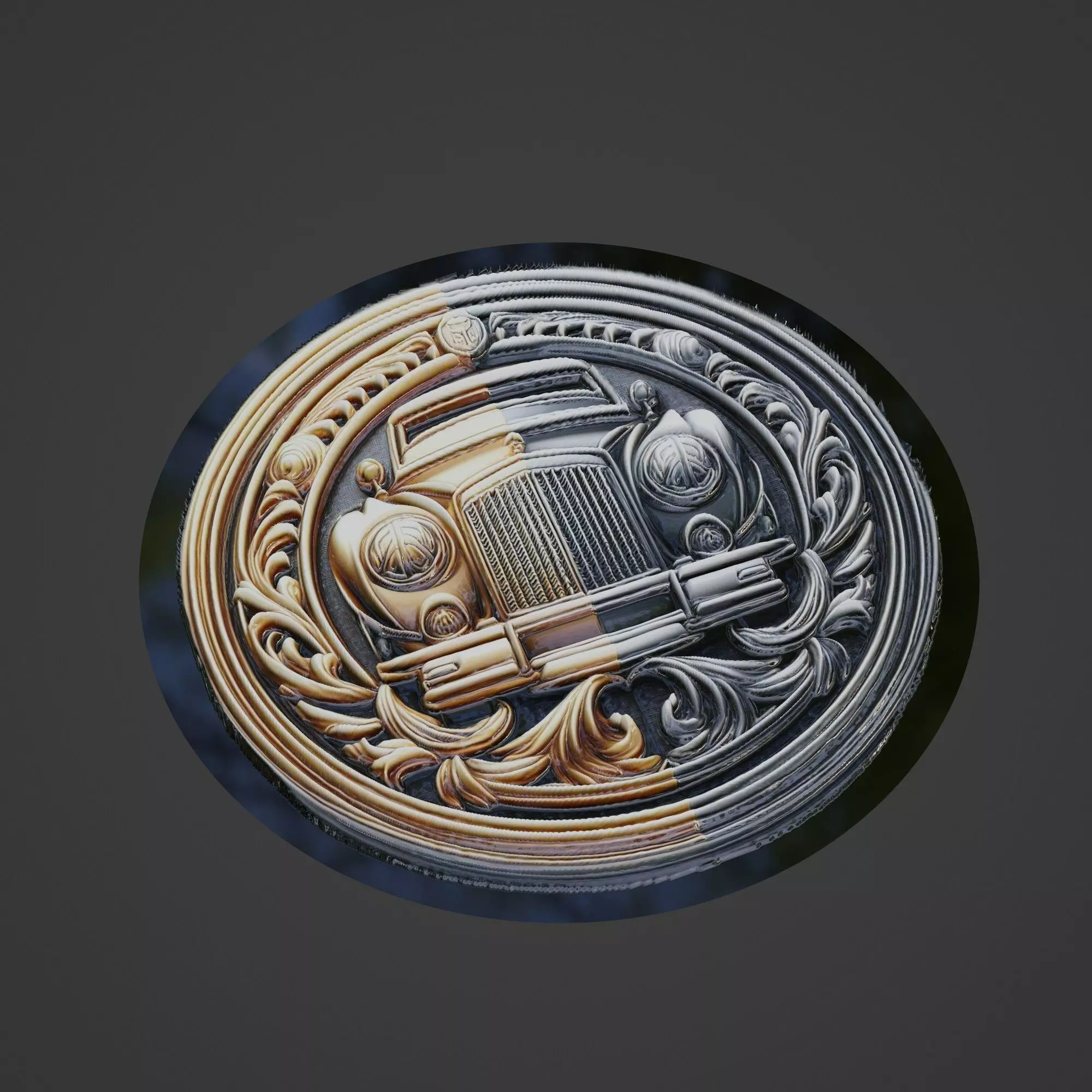 Car Medallion 3D print model_0
