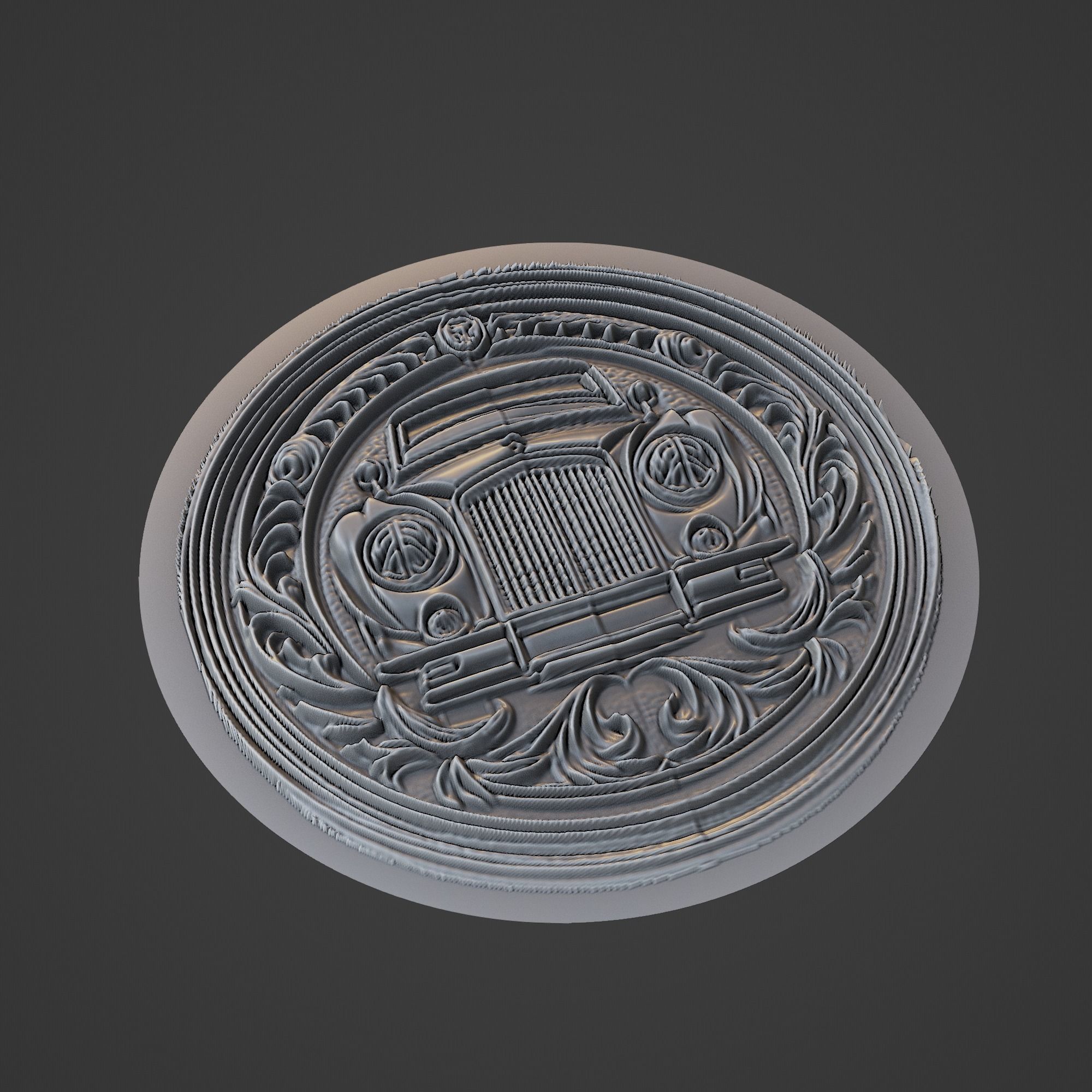 Car Medallion 3D print model_1