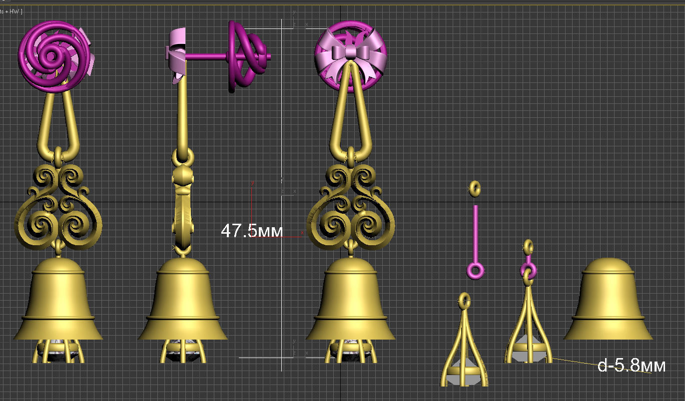earrings 3D print model_2