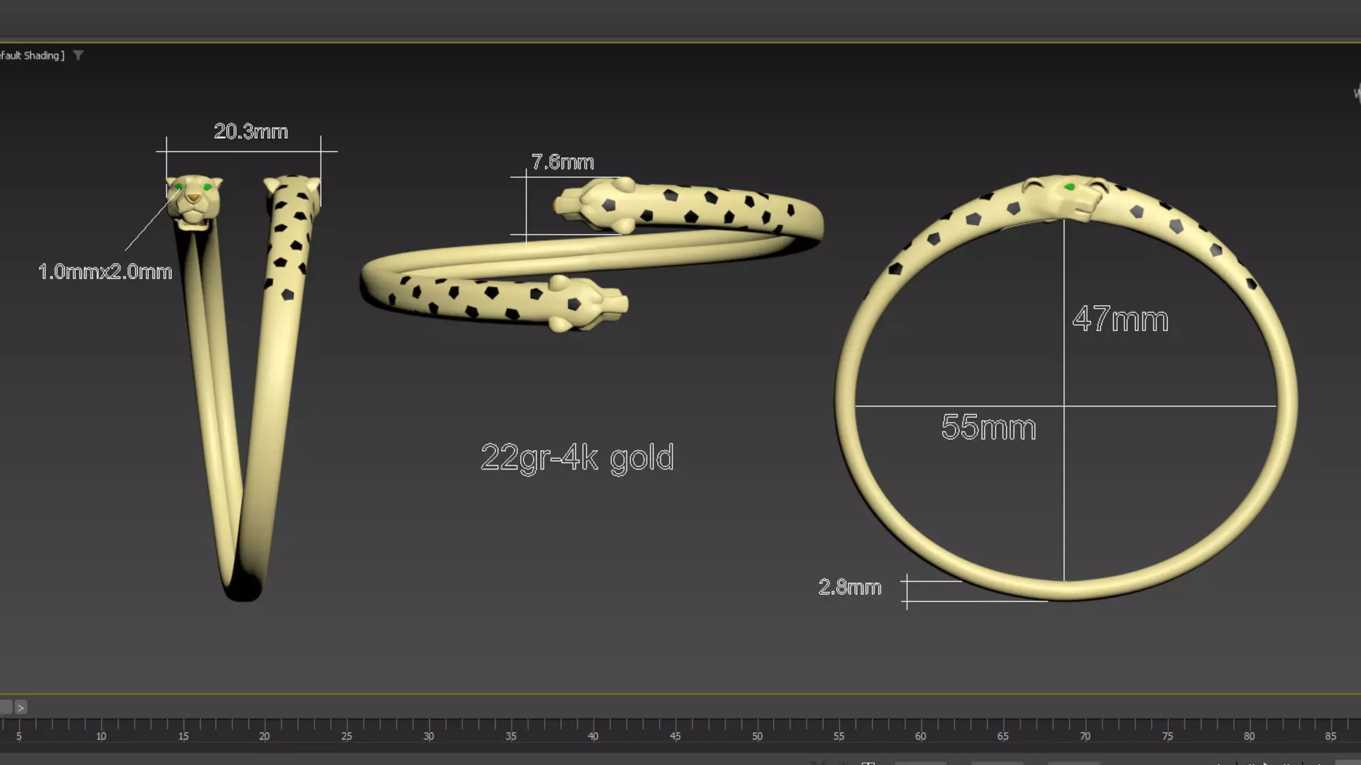 BRACELET  PANTHER 3D print model_2