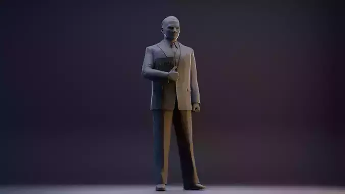 Gazi Mustafa Kemal Ataturk Statue 3D print model