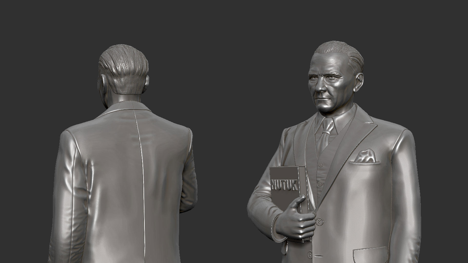 Gazi Mustafa Kemal Ataturk Statue 3D print model_6