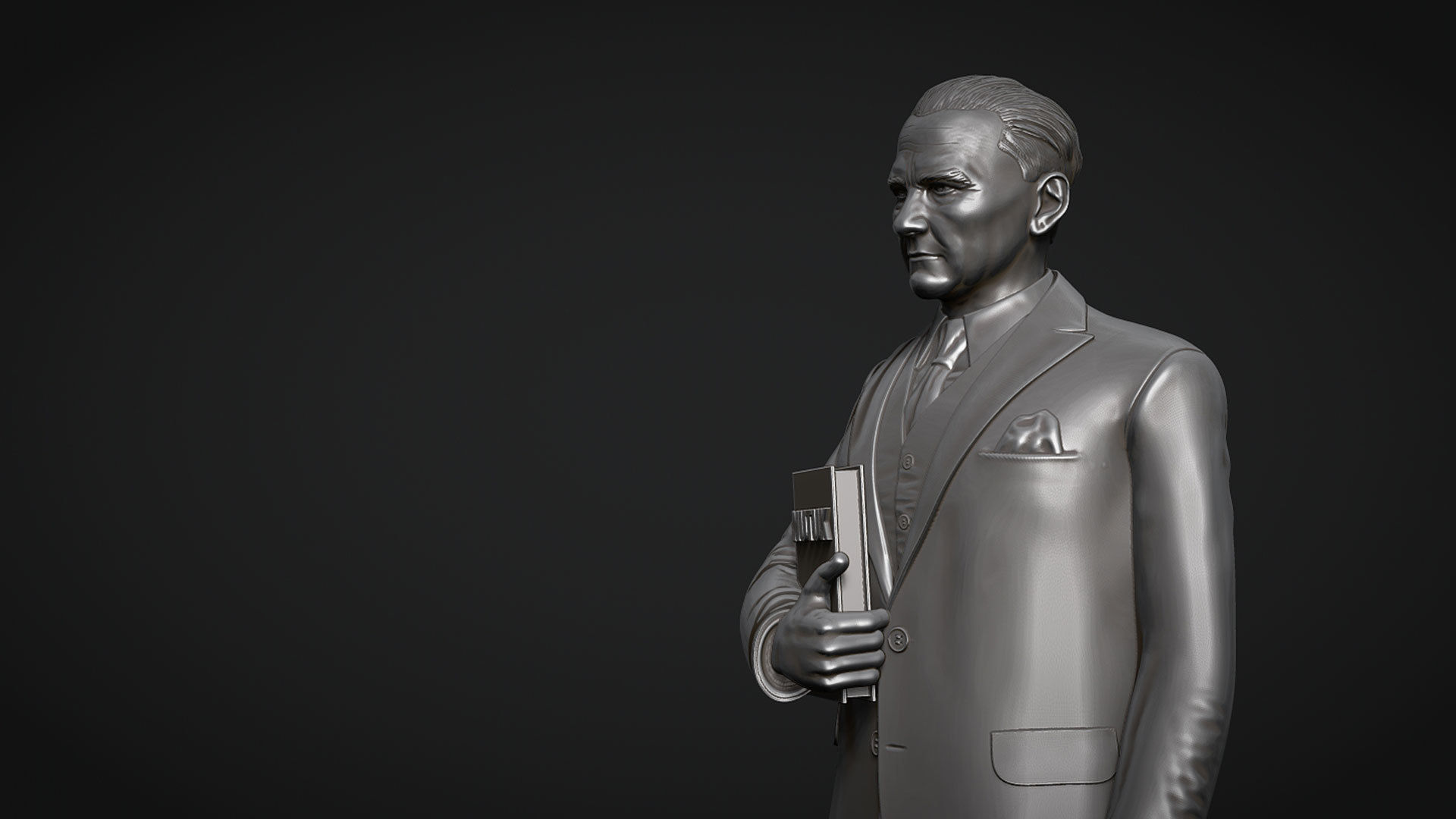 Gazi Mustafa Kemal Ataturk Statue 3D print model_5