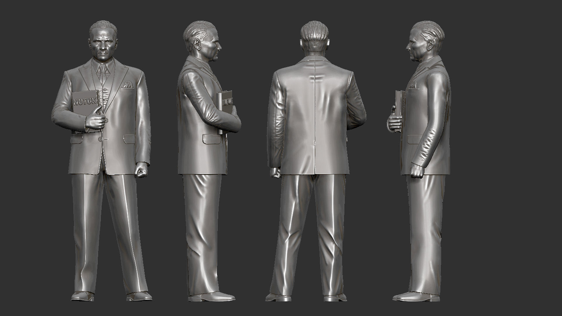 Gazi Mustafa Kemal Ataturk Statue 3D print model_1