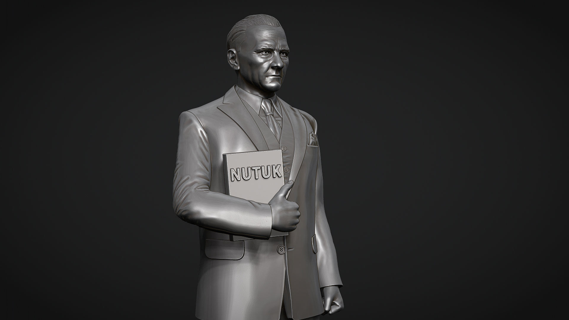 Gazi Mustafa Kemal Ataturk Statue 3D print model_4