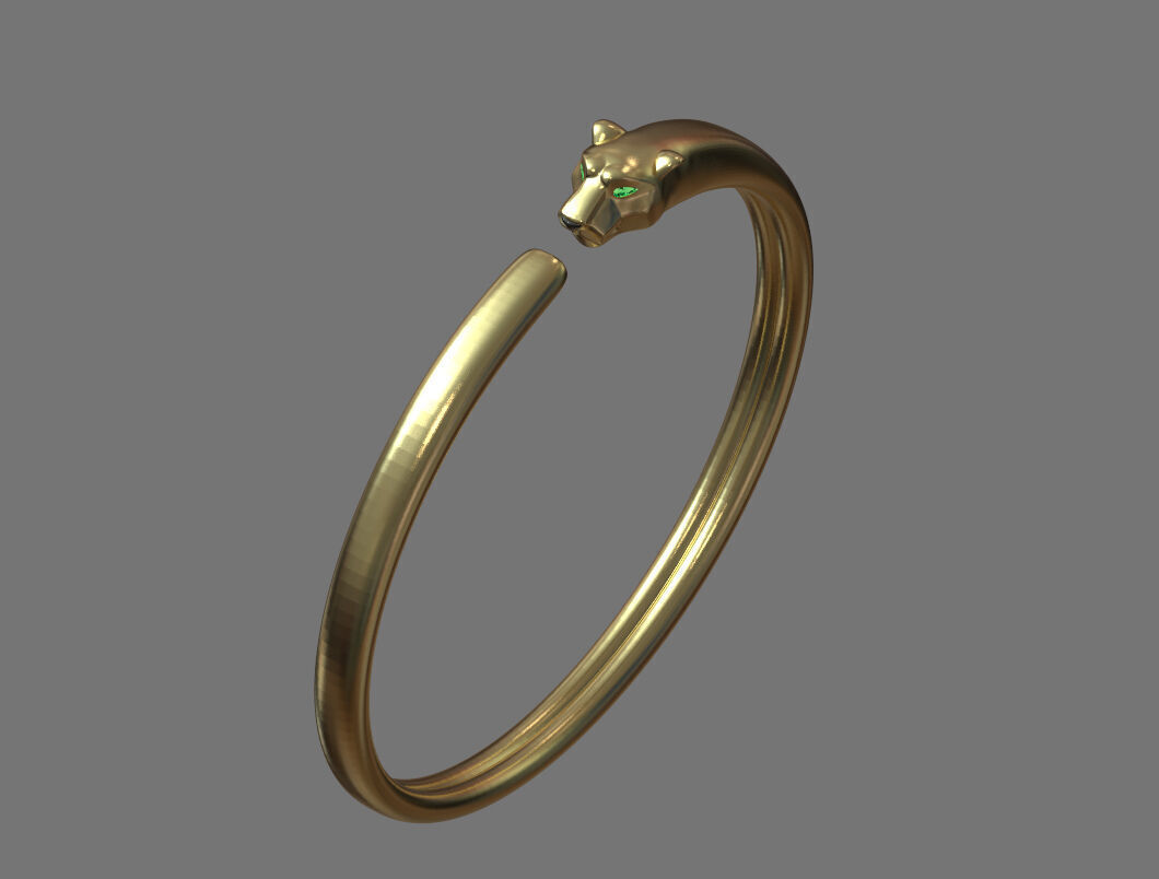 bracelet panther  3D print model_19