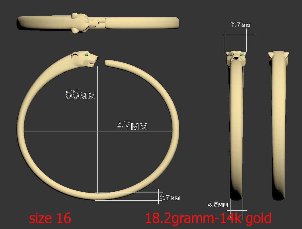 bracelet panther  3D print model_1