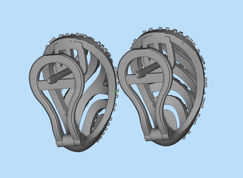 ring earrings 3D print model_3