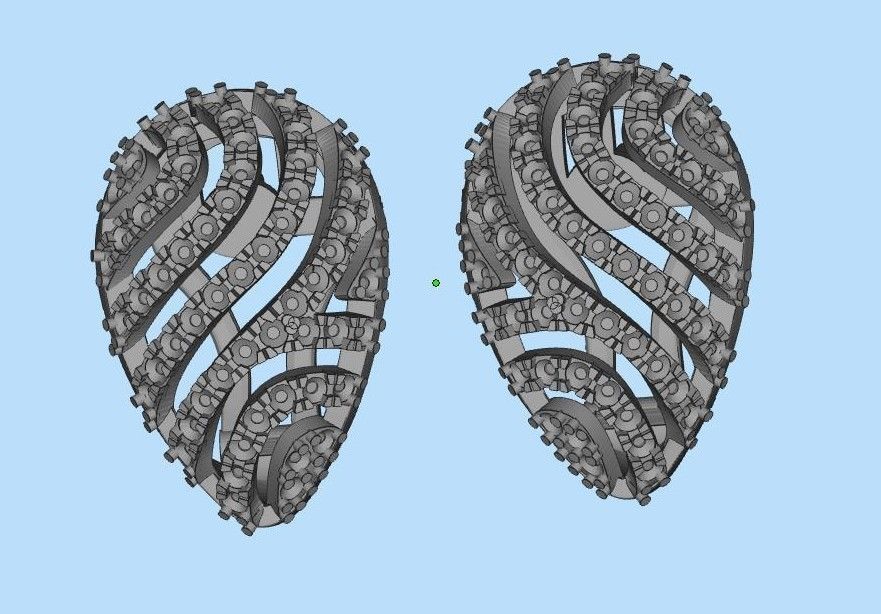 ring earrings 3D print model_6