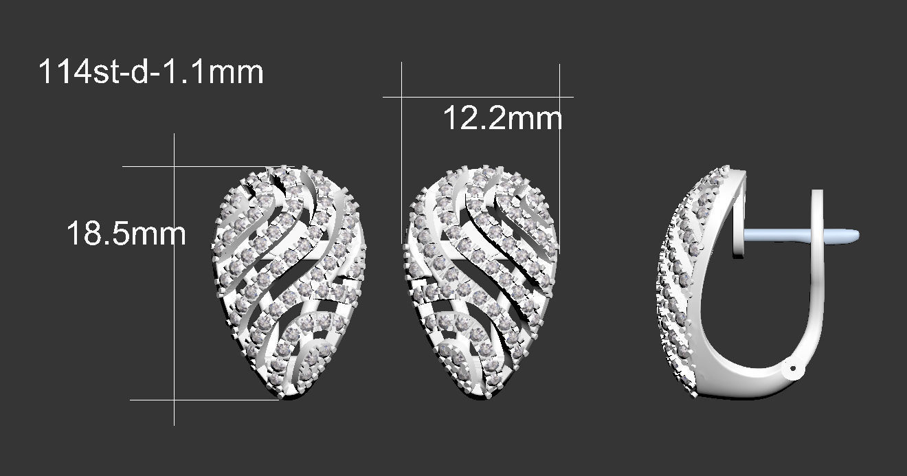 ring earrings 3D print model_10