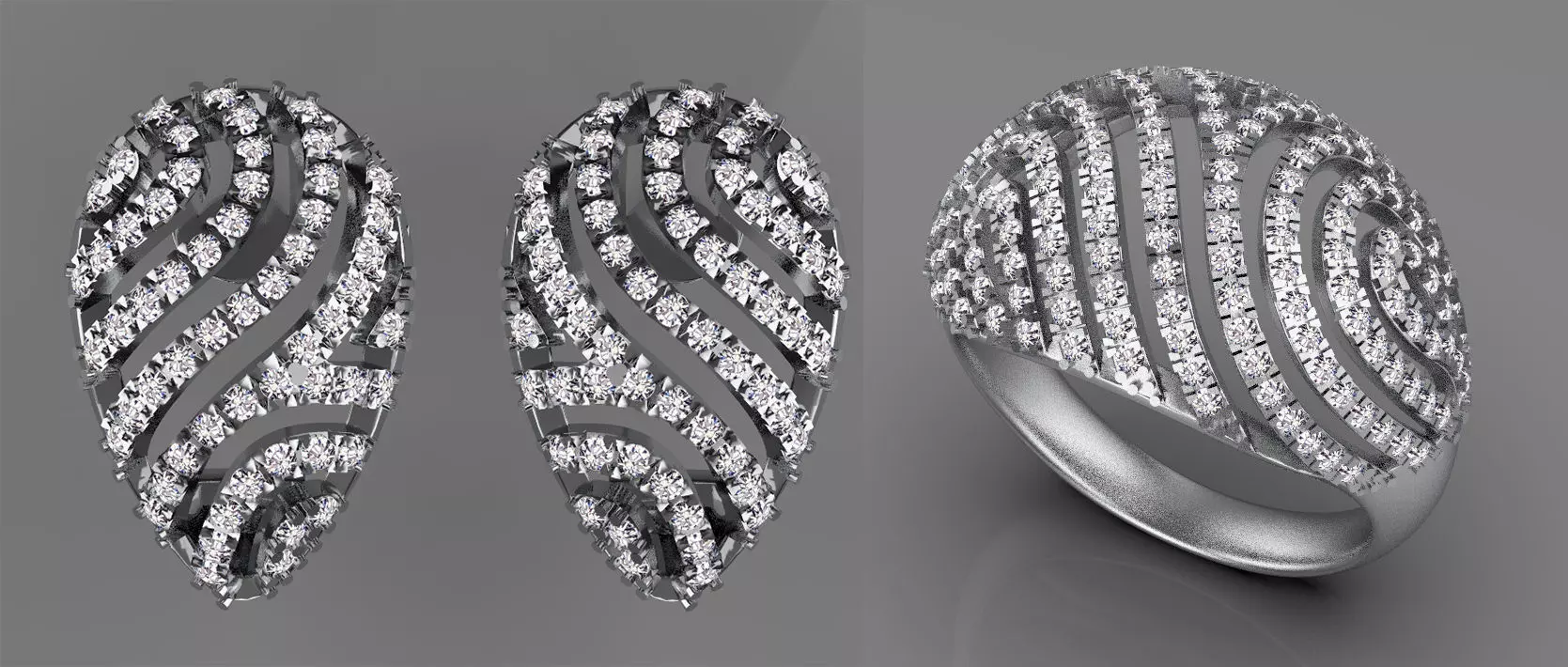 ring earrings 3D print model_0