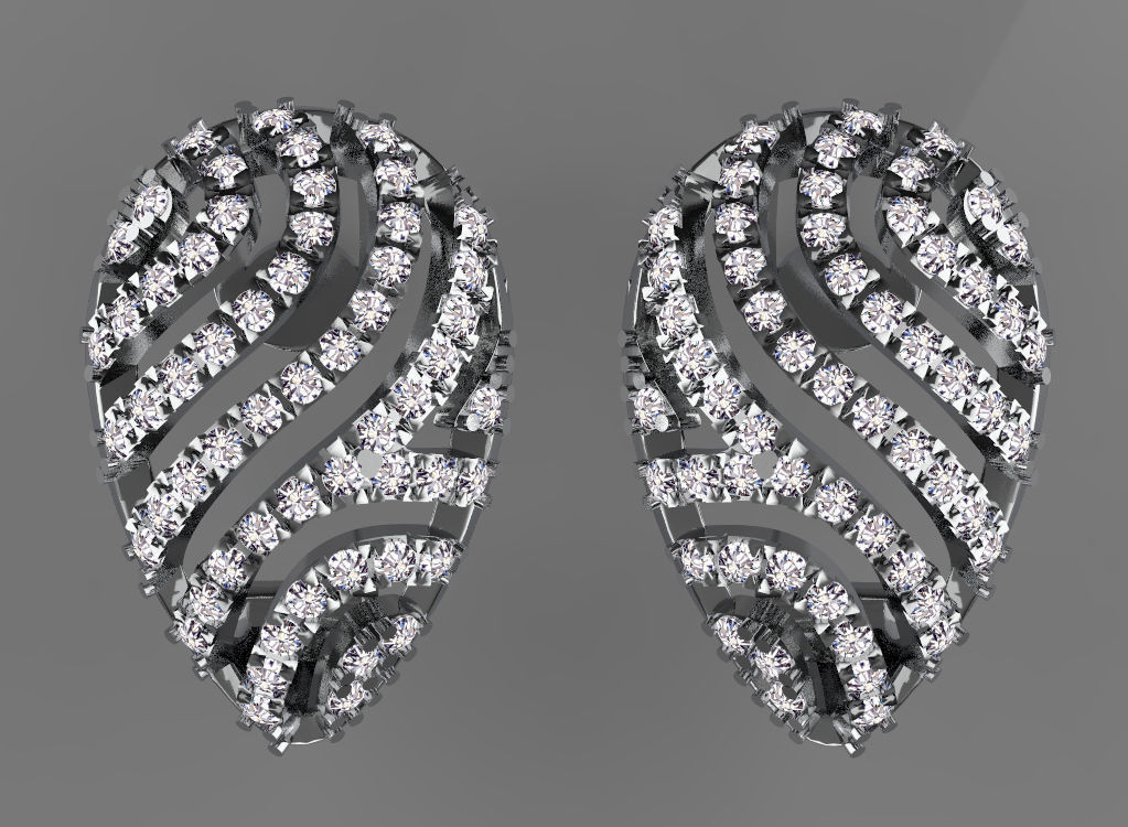 ring earrings 3D print model_1