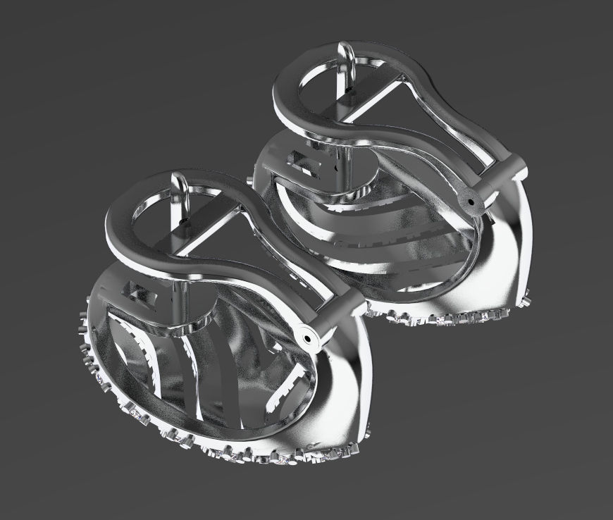 ring earrings 3D print model_8
