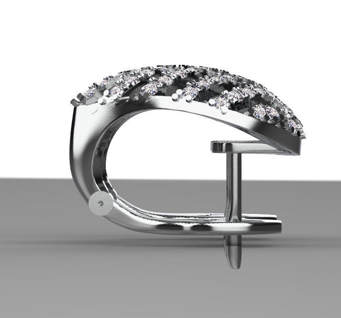 ring earrings 3D print model_4