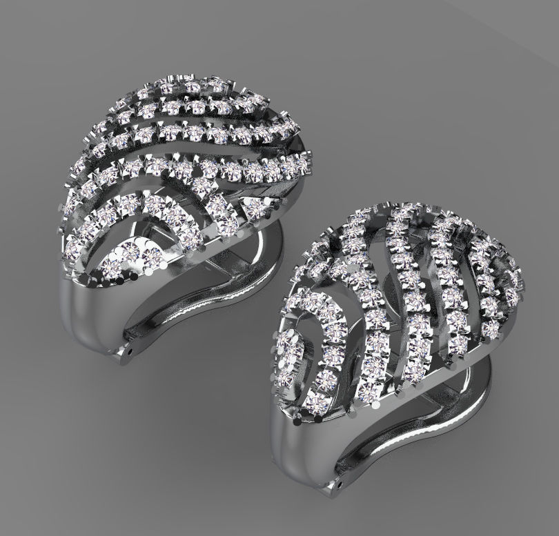 ring earrings 3D print model_5