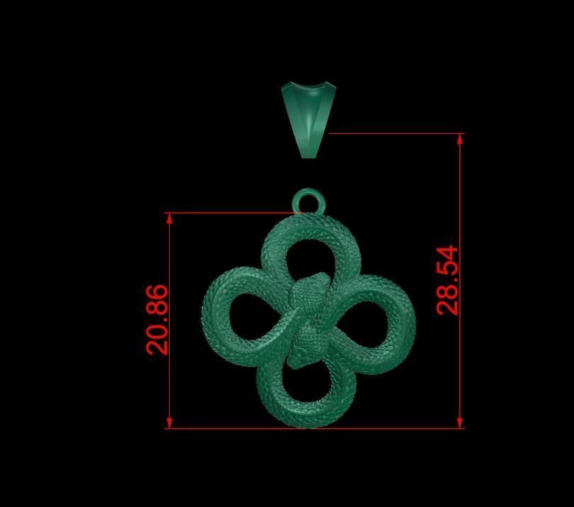 Snake Pendant 3D print model_3