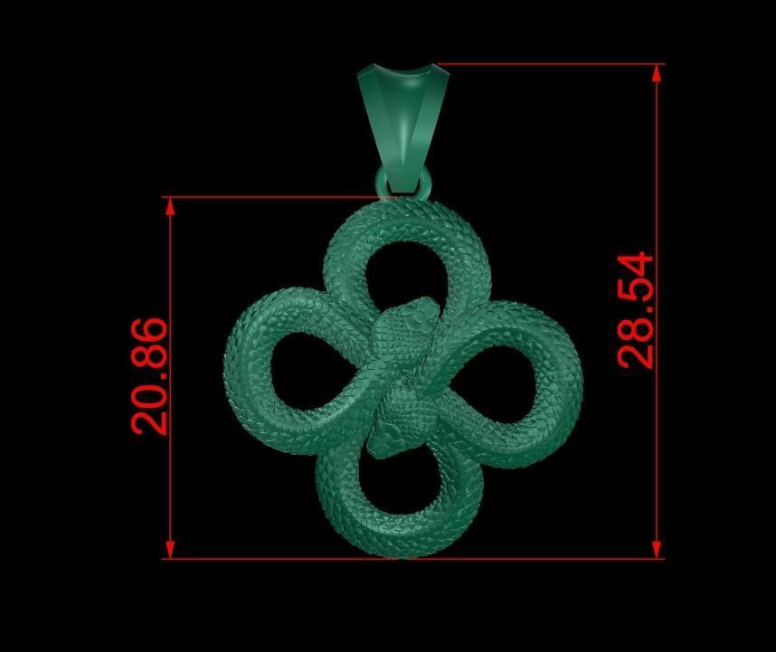Snake Pendant 3D print model_2