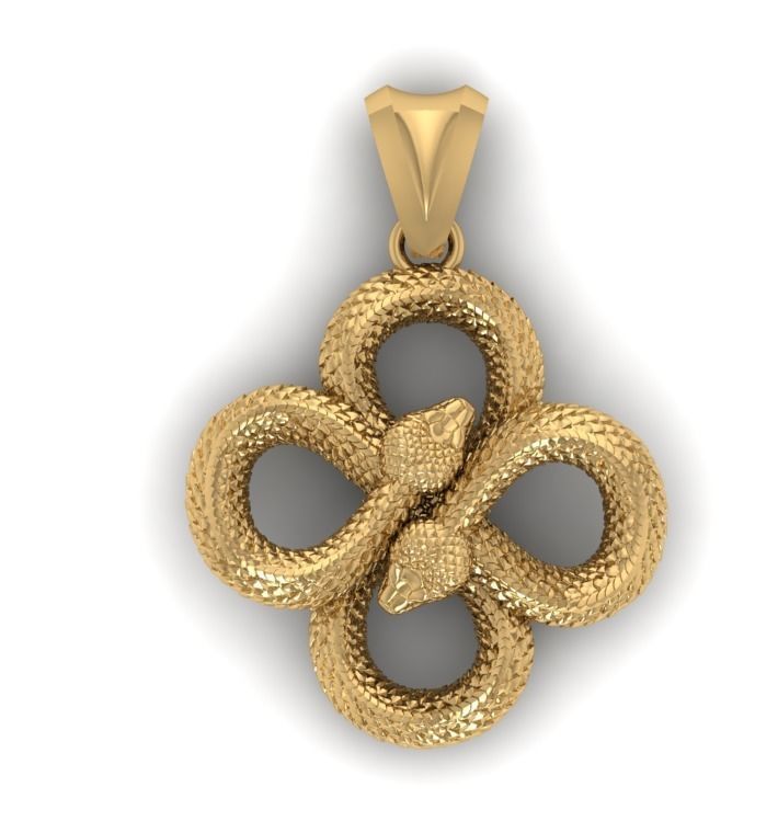 Snake Pendant 3D print model_5