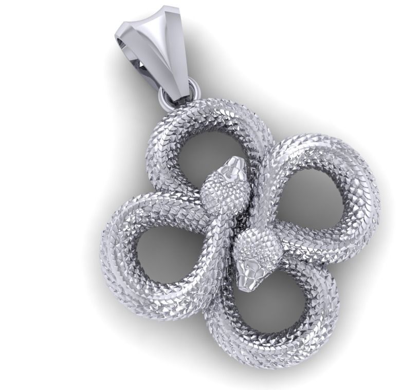 Snake Pendant 3D print model_8