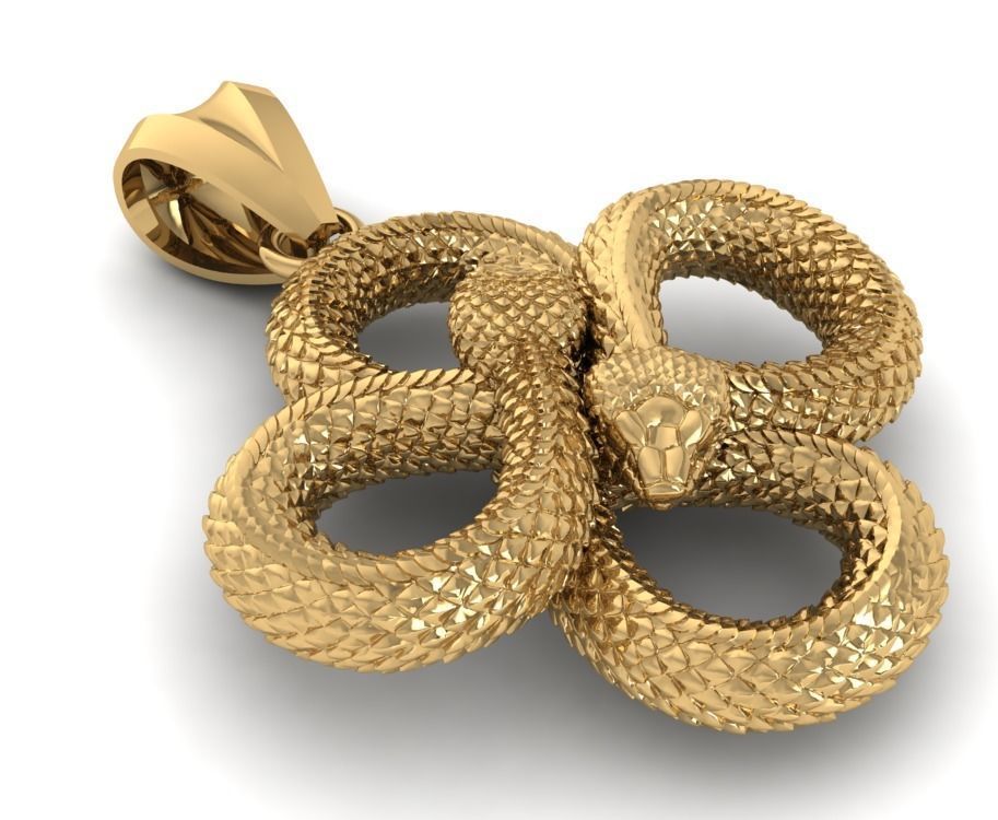 Snake Pendant 3D print model_6