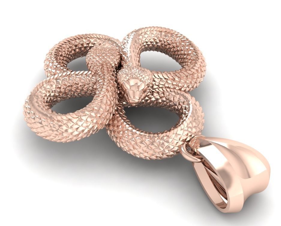 Snake Pendant 3D print model_7