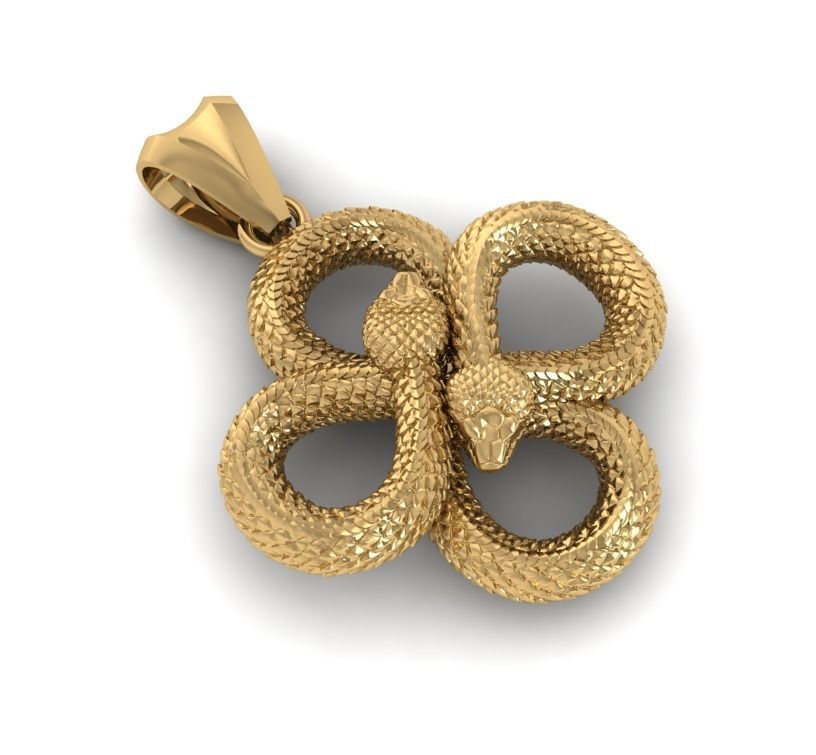 Snake Pendant 3D print model_4