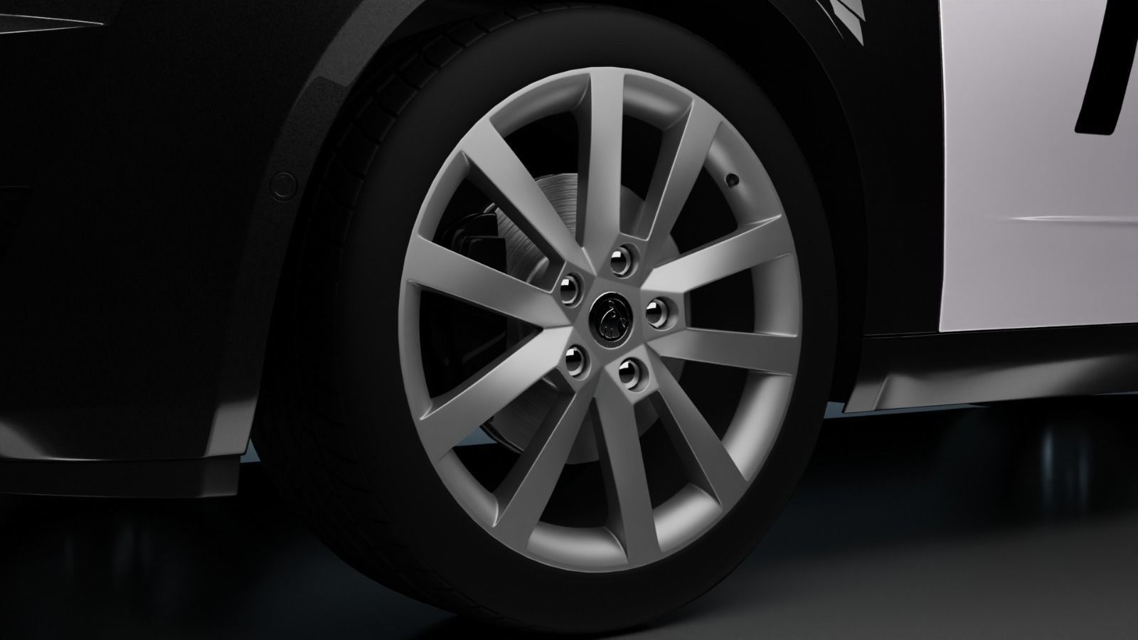 Police Skoda Octavia Low-poly 3D model_3