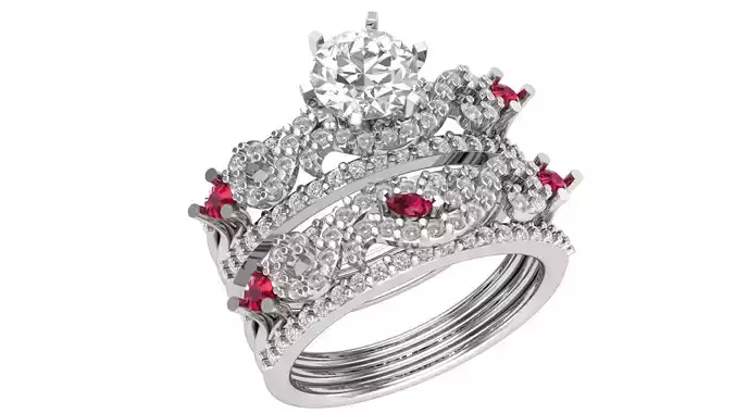 Ruby Bridal Set 3dm stl renders details