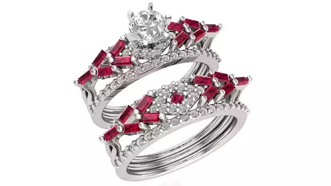 Ruby Bridal Set 3dm stl renders details