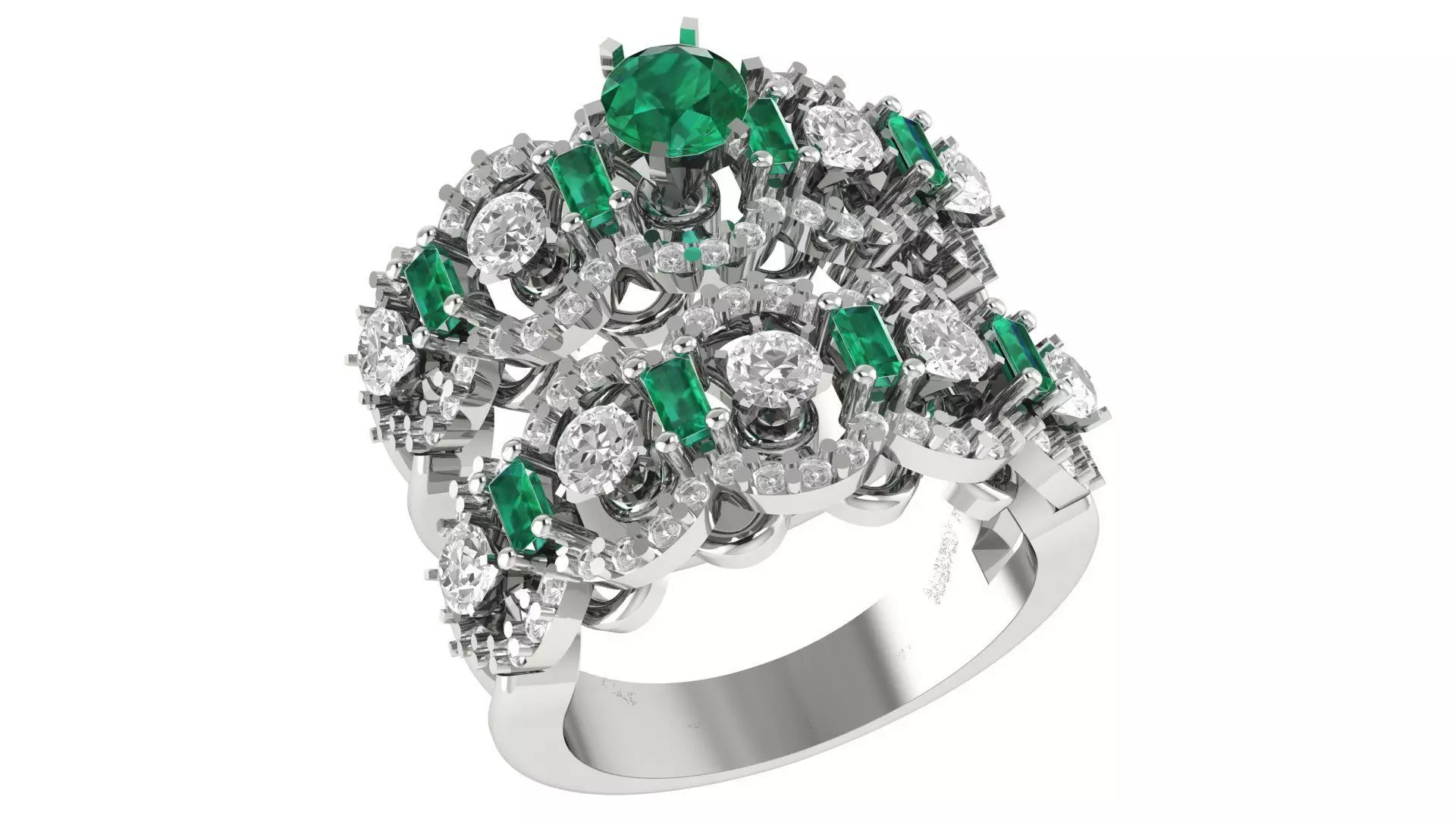 Emerald Set 3dm stl renders details 3D print model_0