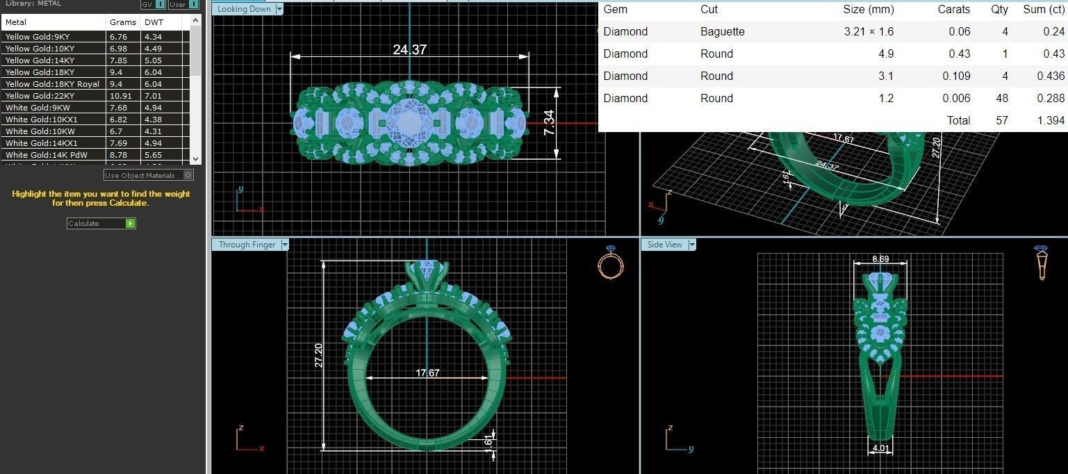 Emerald Set 3dm stl renders details 3D print model_2
