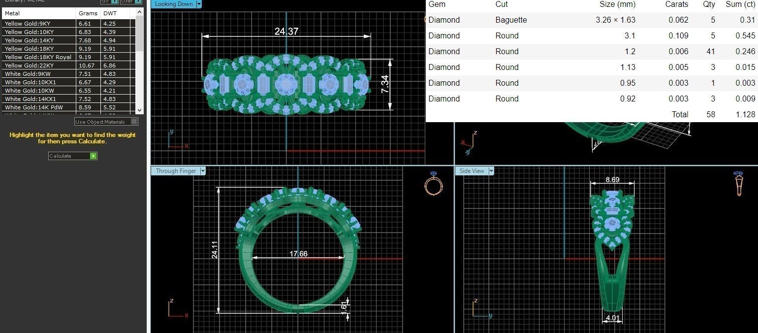 Emerald Set 3dm stl renders details 3D print model_1
