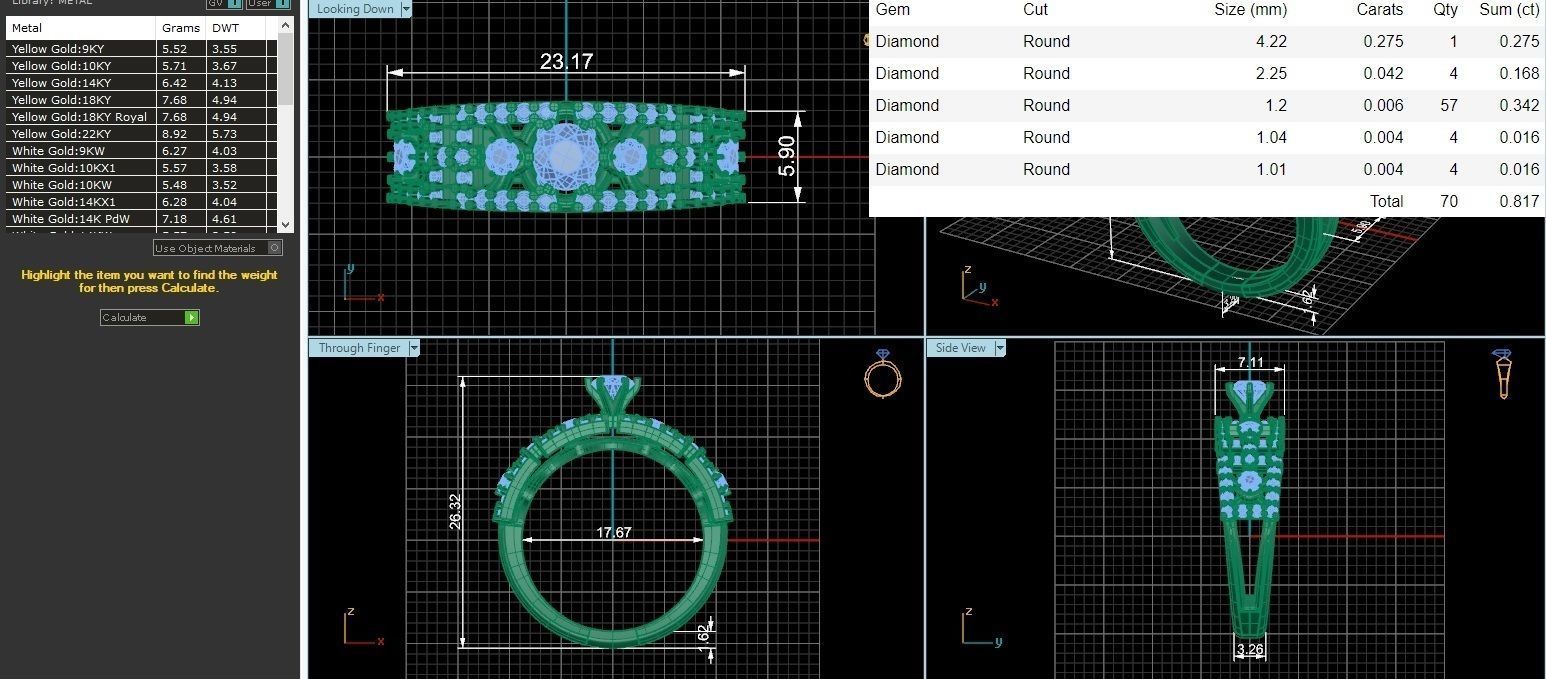 Sapphire Bridal Set 3dm stl renders details 3D print model_1