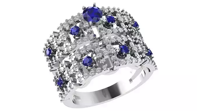 Sapphire Bridal Set 3dm stl renders details