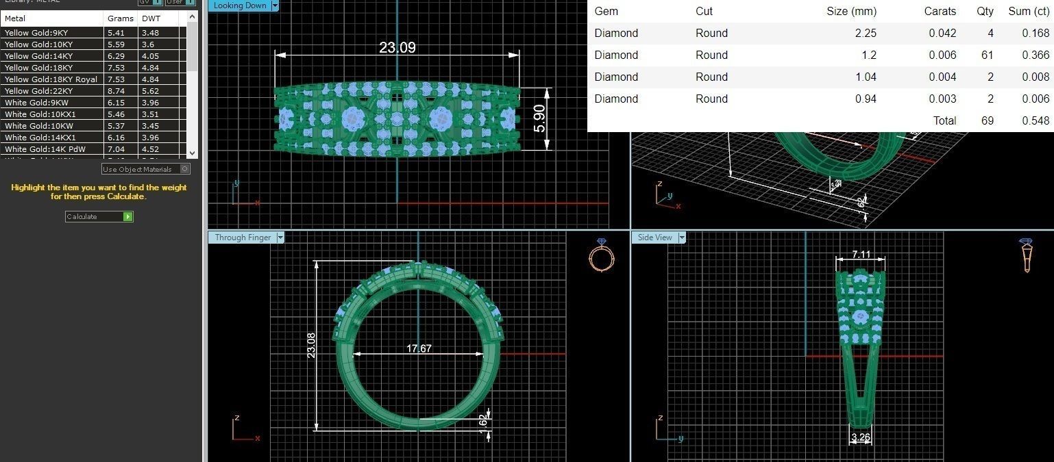 Sapphire Bridal Set 3dm stl renders details 3D print model_2