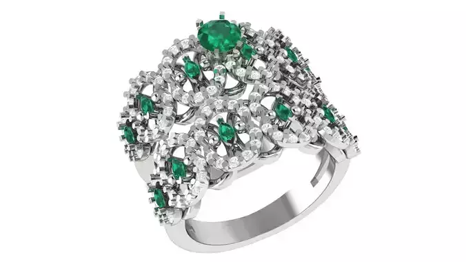 Emerald Bridal Set 3dm stl renders details