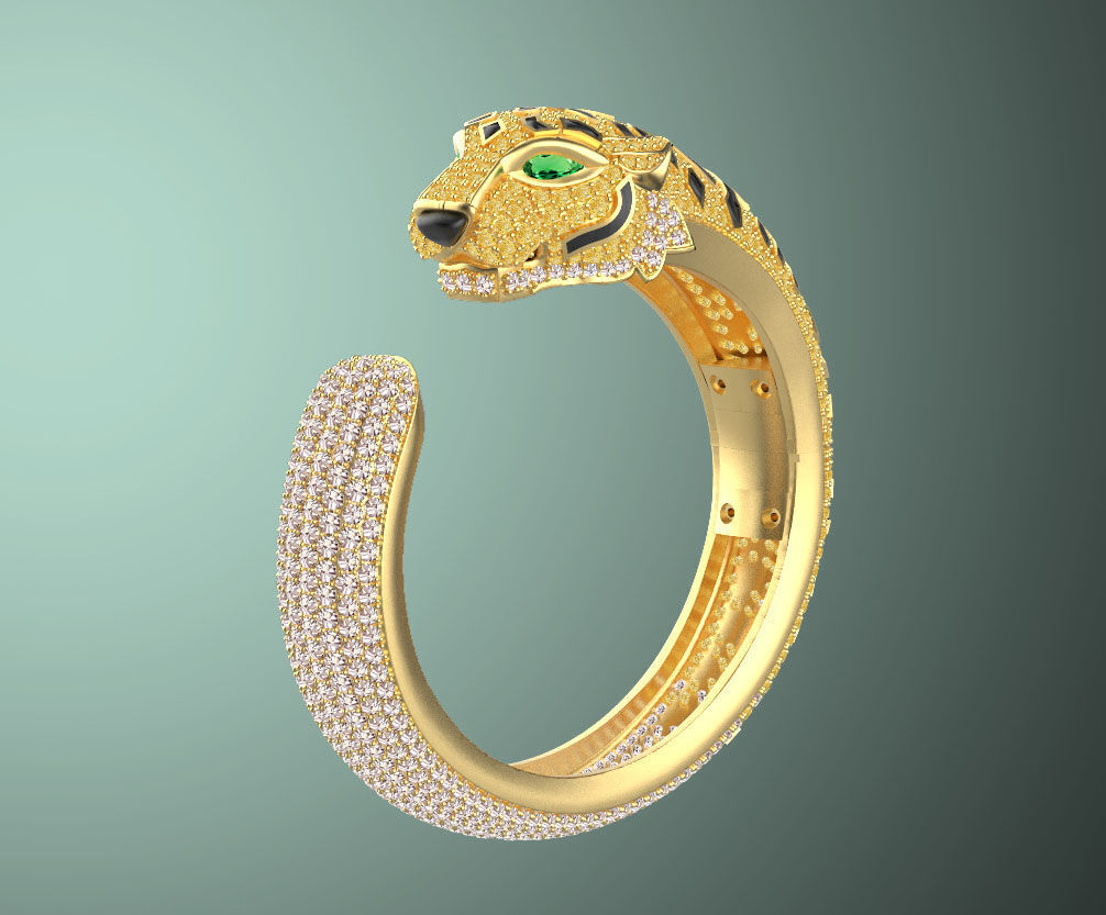 bracelet panther 3D print model_51