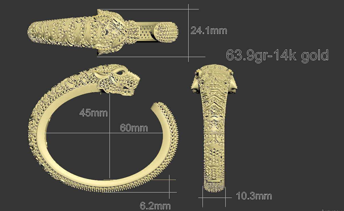 bracelet panther 3D print model_48