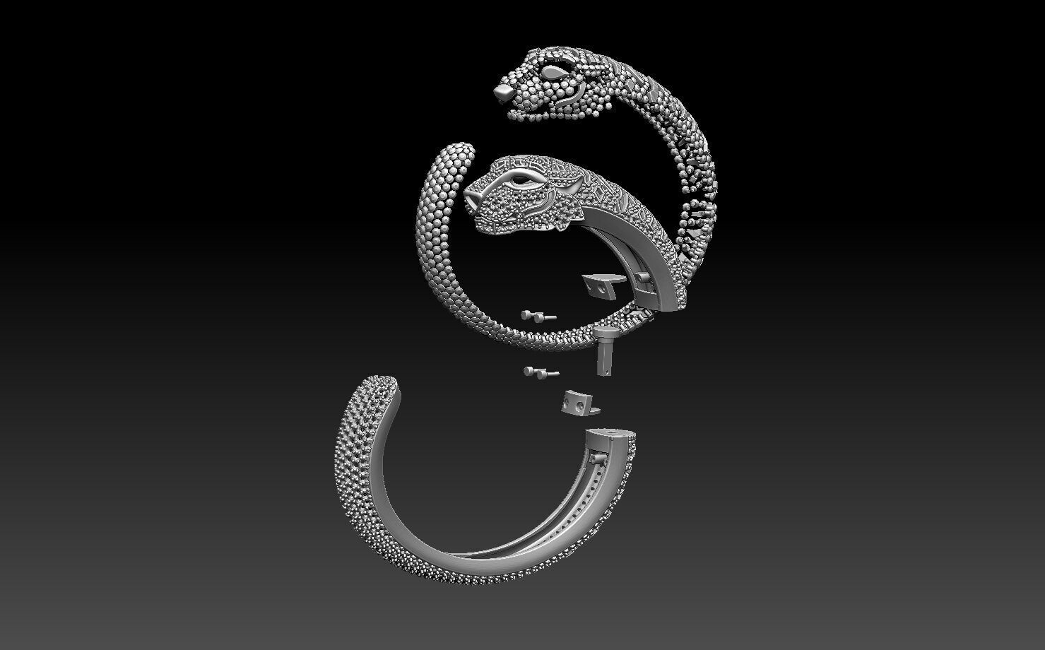 bracelet panther 3D print model_23