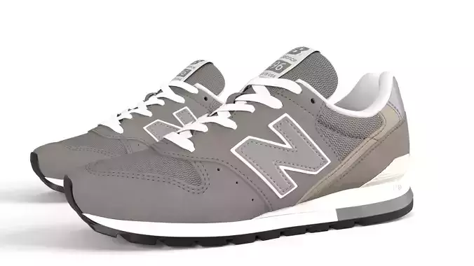 Newbalance 996 Gray Low-poly 3D model
