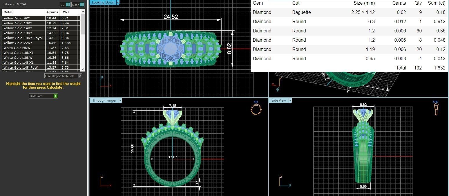 Ruby Bridal Set 3dm stl renders details 3D print model_2
