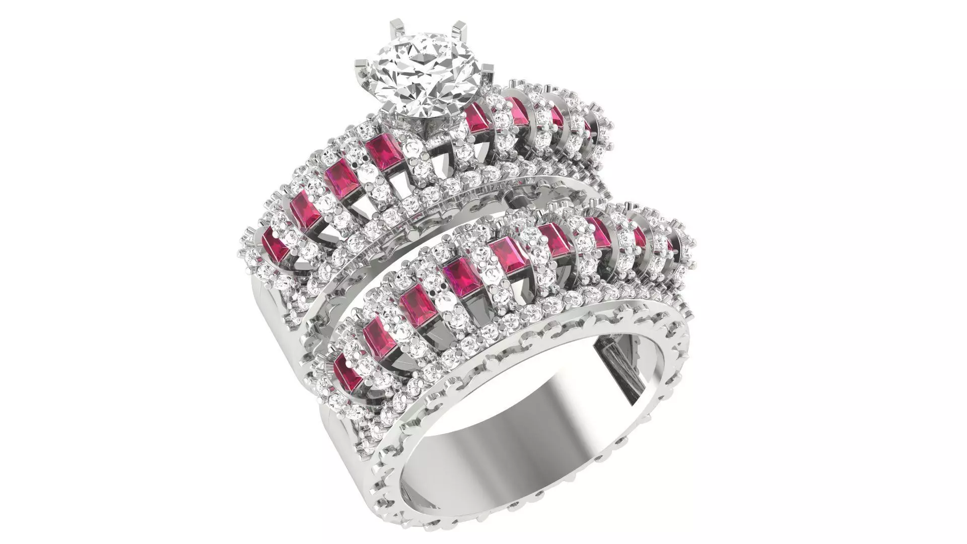 Ruby Bridal Set 3dm stl renders details 3D print model_0