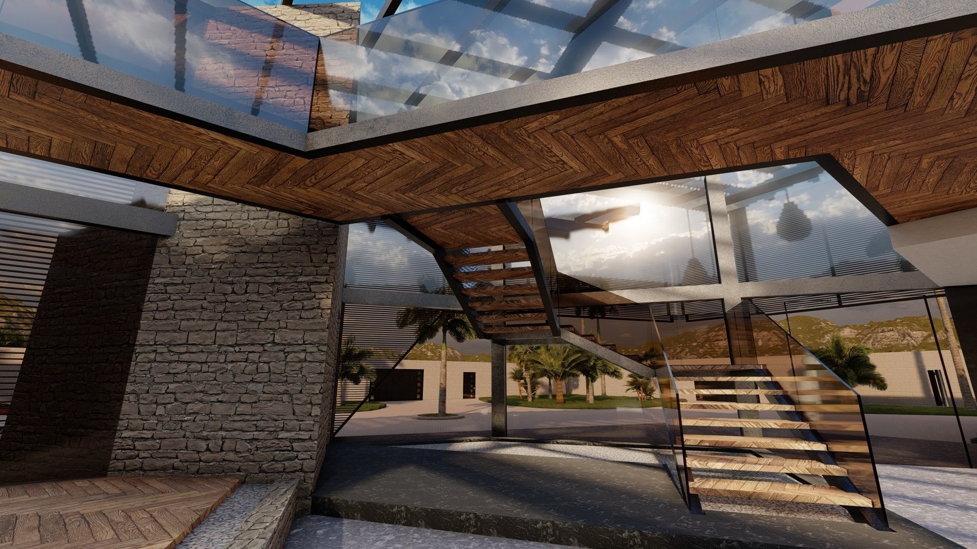 Casa Scene-villa-modern house 3D model_18